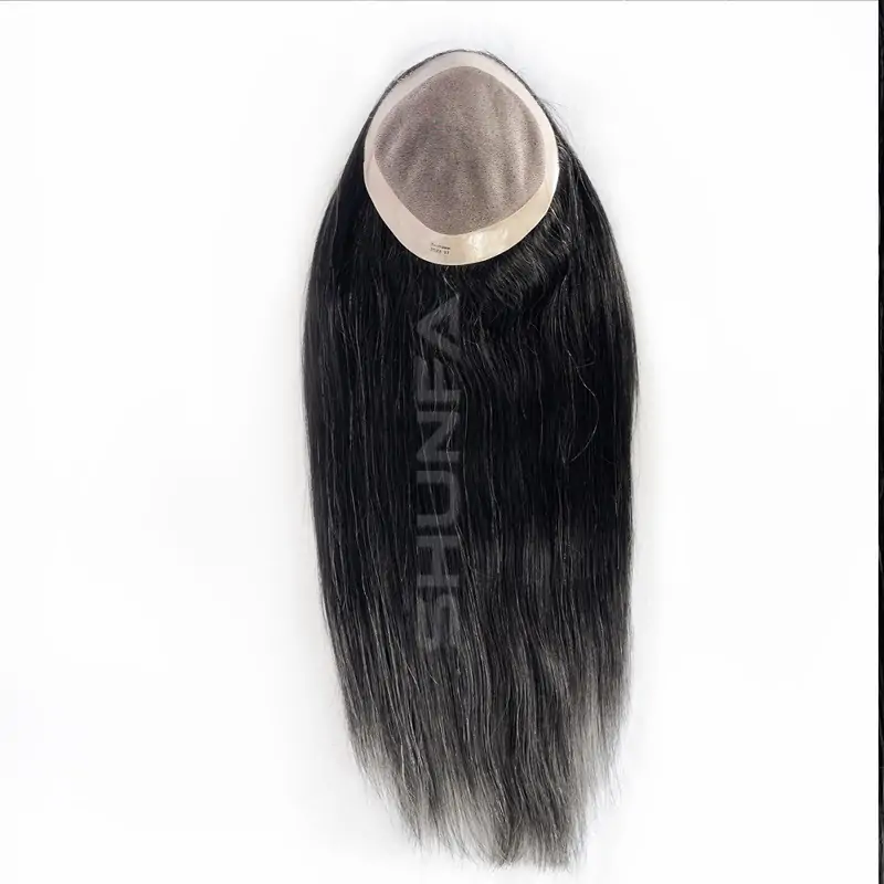 Custom order - Fine mono with poly around long hair toupee for women